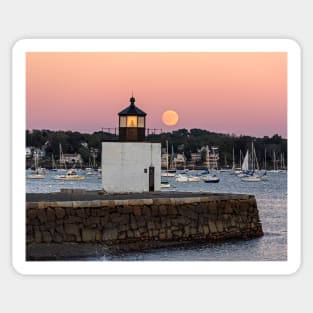 The Harvest Moon Rising on Derby Light Salem MA Sticker